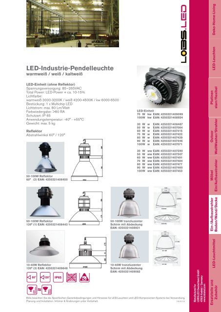 LED-Industrie-Pendelleuchte - Lubin & Hiller GmbH & Co. KG