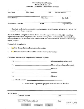 PhD Committee Appointment Request Form