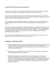 Comprehensive Exam questions for Spring 2011 1. Libraries have a ...
