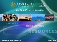 Iron Ore Resources - Adriana Resources Inc.