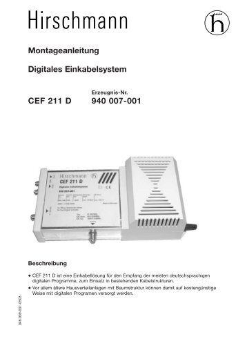 Produktinformation / Montageanleitung - Lubin & Hiller GmbH & Co ...
