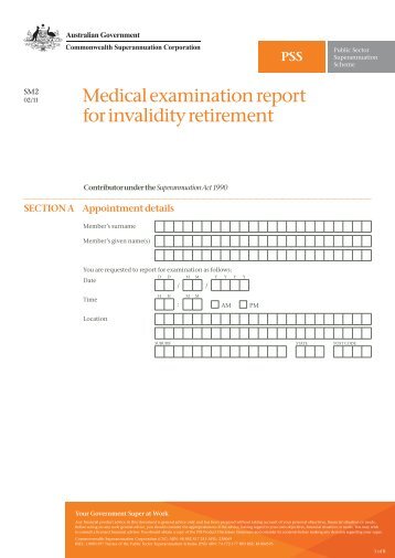 SM2-PSS Medical examination report for invalidity retirement