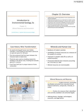 Chapter 15 Lecture PowerPoint Handout - Spokane Falls ...