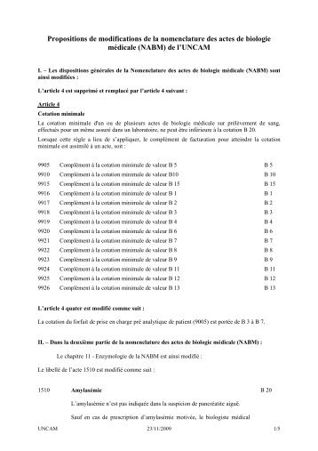 de l'UNCAM - SLBC