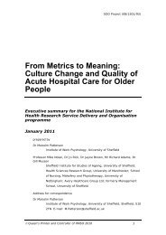 From Metrics to Meaning: Culture Change and Quality of ... - NETSCC