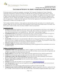 letter of intent to apply for grant funding form - The Community ...