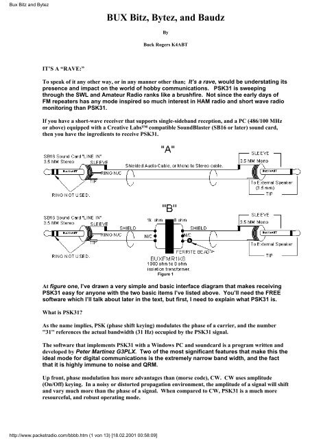 Bux Bitz and Bytez - Hamradio Modulation Types