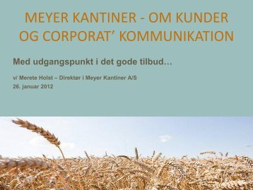 Merete Holst - MEYER KANTINER