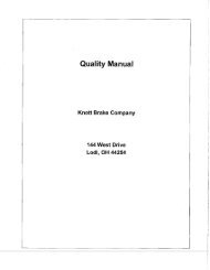 Quality Manual - Knott Brake Company