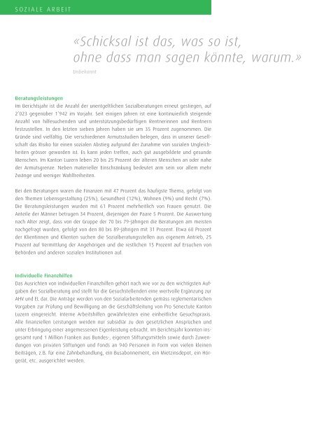 Geschäftsbericht 2010 - Pro Senectute Luzern - bei Pro Senectute ...