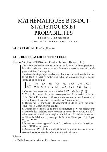 mathÃ©matiques bts-dut statistiques et probabilitÃ©s - Dunod