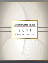 2011 Annual Report - Atok-Big Wedge Company Incorporated