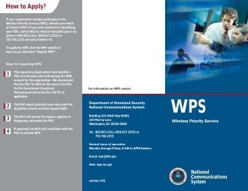WPS Brochure - Office of Emergency Communications