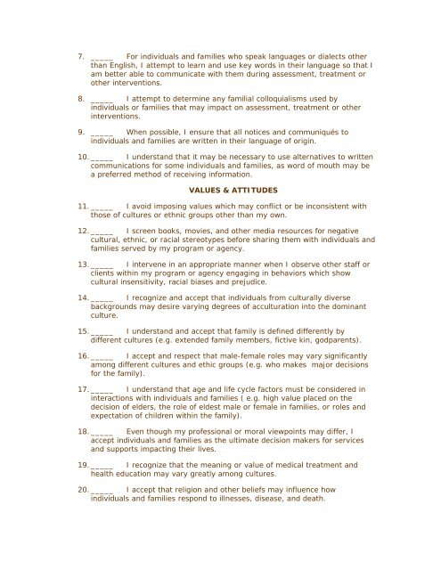 Self-Assessment Checklist for Personnel Providing Primary Health ...