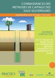 Connaissances des methods de captage des eaux souterraines ...