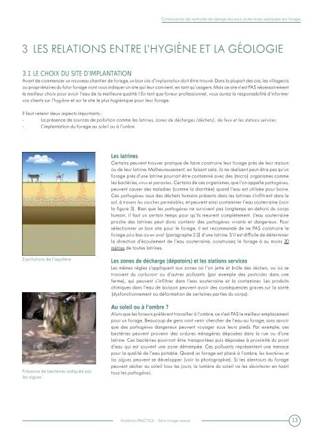 Connaissances des methods de captage des eaux souterraines ...