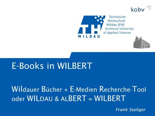 E-Books in WILBERT - KOBV