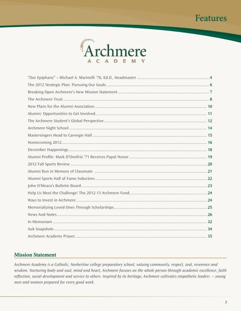 Winter 2013 Issue - Archmere Academy