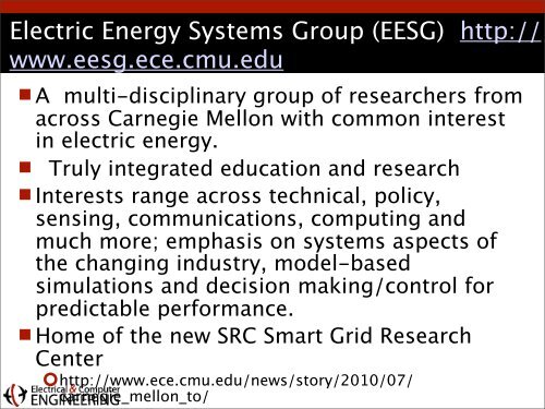 Transforming Education in Electric Energy Systems Marija Ilic - ecedha