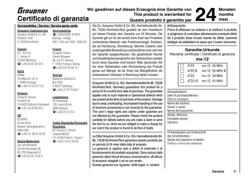 Bedienungsanleitung Graupner JR mx-12 (italienische ... - ROKE