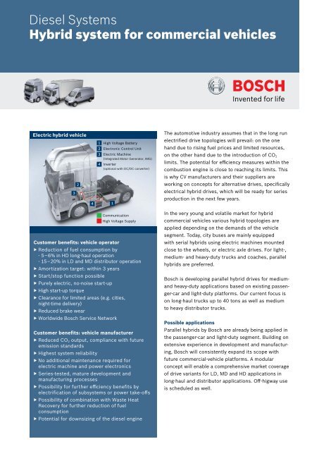 Hybrid system for commercial vehicles - Bosch Automotive Technology