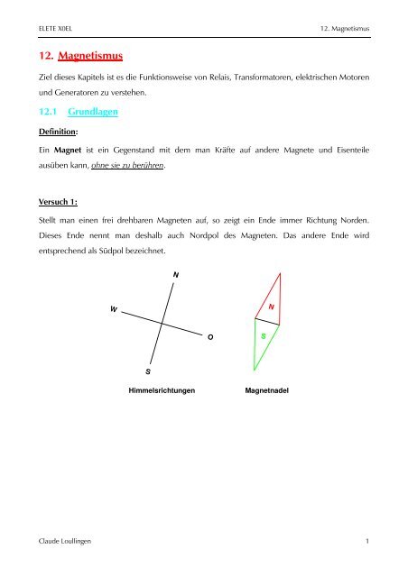 12. Magnetismus - Claude Loullingen