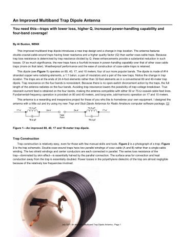 An Improved Multiband Trap Dipole Antenna - PDF - Iw5edi.com