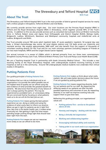 Equality and Diversity Factsheet - Royal Shrewsbury Hospitals NHS ...