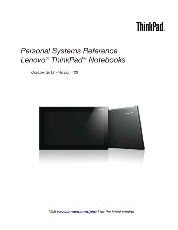 ThinkPad Notebooks - Lenovo