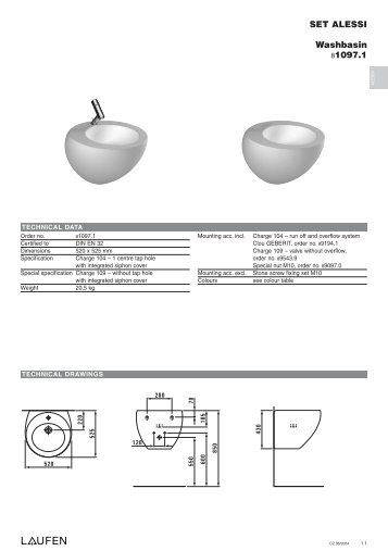 SET ALESSI Washbasin 81097.1 - Laufen