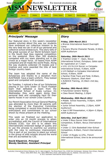 Issue 5 - Australian International School Malaysia