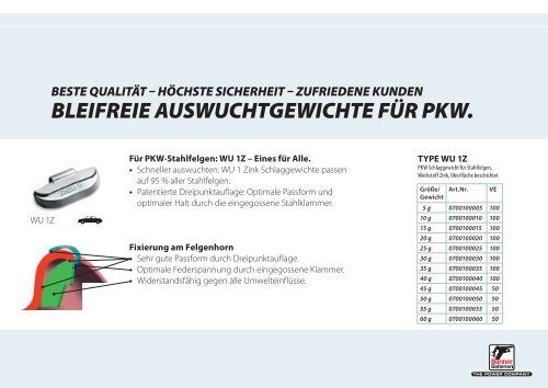 bleifreie auswuchtgewichte fÃ¼r pkw. - Banner GmbH