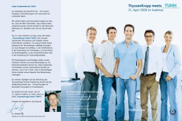 Thyssenkrupp meets TUHH, 21. April 2008