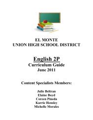 English 2P - El Monte Union High School District