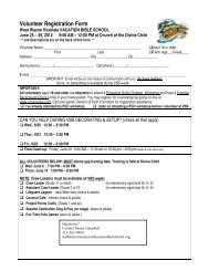 Volunteer Registration Form - Church of the Divine Child