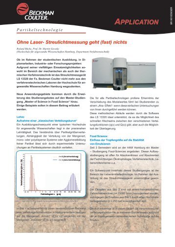 Ohne Laserbeugung geht fast nichts - Beckman Coulter