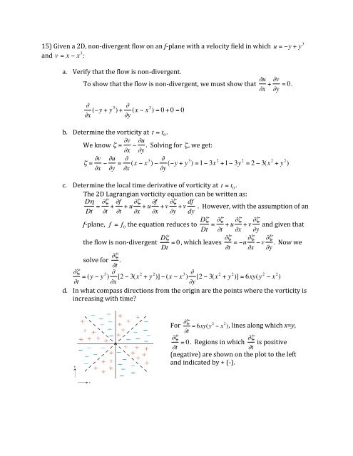 15 Given A 2d Non A Divergent Flow On An F A Plane With