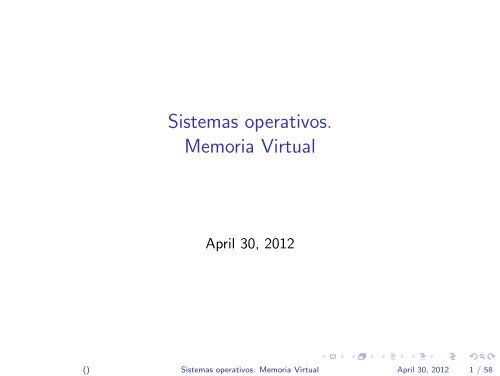 Sistemas operativos. Memoria Virtual