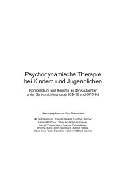 Psychodynamische Therapie bei Kindern und Jugendlichen