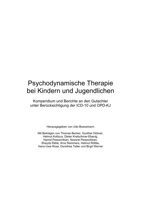 Psychodynamische Therapie bei Kindern und Jugendlichen