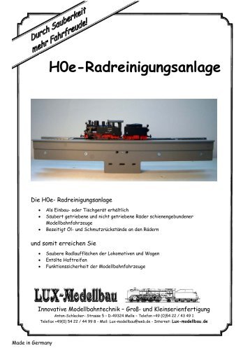 H0e-Radreinigungsanlage - LUX -  Modellbau