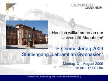 Das Lehramt an Gymnasien - ZfL - UniversitÃ¤t Mannheim