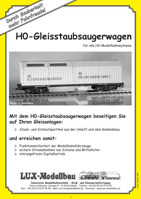 H0-Gleisstaubsaugerwagen - LUX - Modellbau