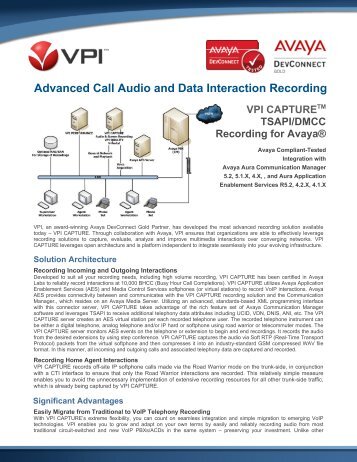 Advanced Call Audio and Data Interaction Recording - VPI