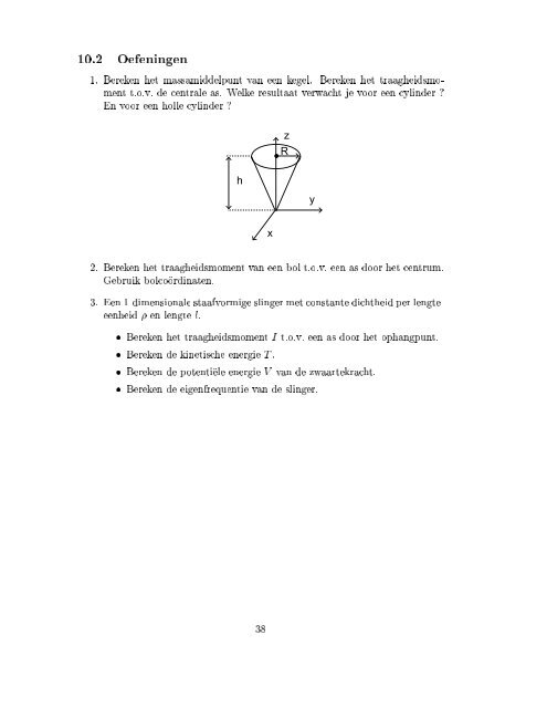 Oefeningen Mechanica 2de Kandidatuur Wiskunde-Natuurkunde ...