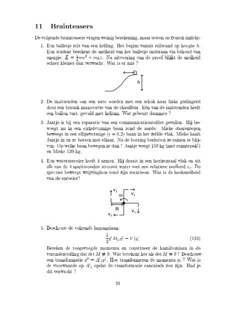Oefeningen Mechanica 2de Kandidatuur Wiskunde-Natuurkunde ...