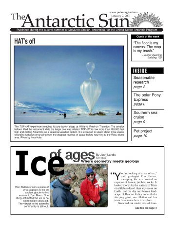 January 7, 2001 - The Antarctic Sun - United States Antarctic Program