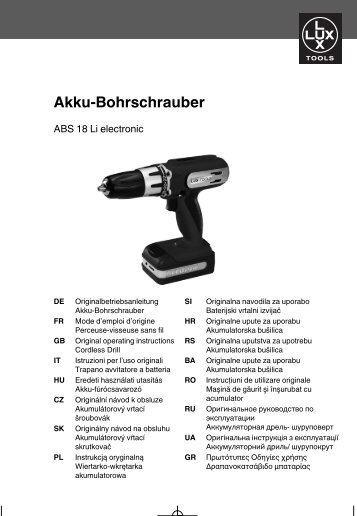 Akku-Bohrschrauber - Emil Lux GmbH & Co. KG