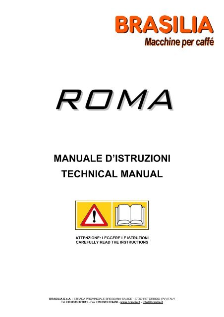 MANUALE D'ISTRUZIONI TECHNICAL MANUAL - Brasilia