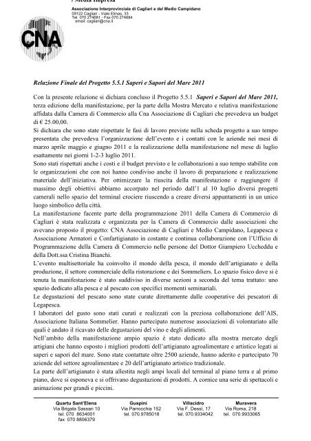 Relazione Finale - Camera di Commercio